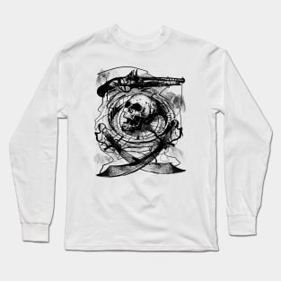 Pirate Skull and Compass Long Sleeve T-Shirt